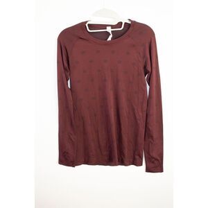 Lululemon Women Swiftly Tech Long Sleeve Shirt 2.0  Yogo Pop Cassis/Black Size 6